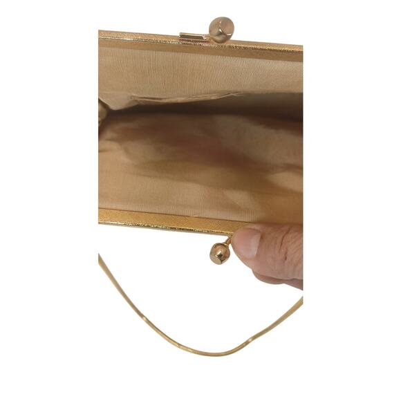 Vintage Floral Tapestry Purse Mid-Century Needlepoint Evening Bag Cottagecore - Picture 5 of 8